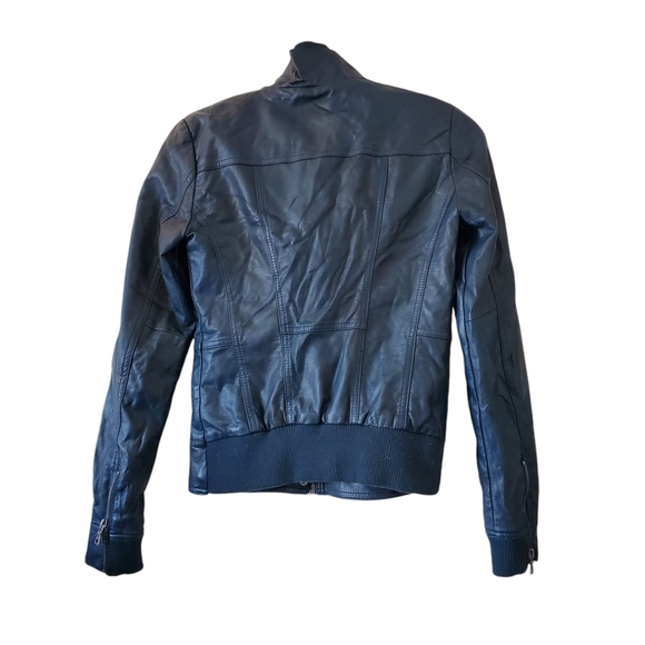 Guess Teal Green Faux Leather Biker Jacket XS - Picture 2 of 5